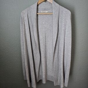 Marine Layer Mae Gray Open Cardigan L Ribbed Collar